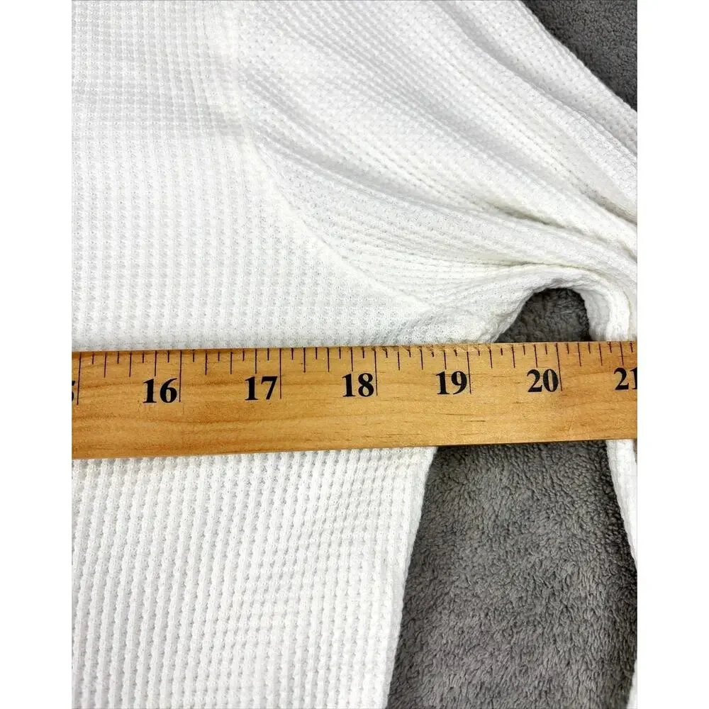 Polo Ralph Lauren Men's Sz M Long Sleeve Shirt White Thermal Waffle Knit Logo